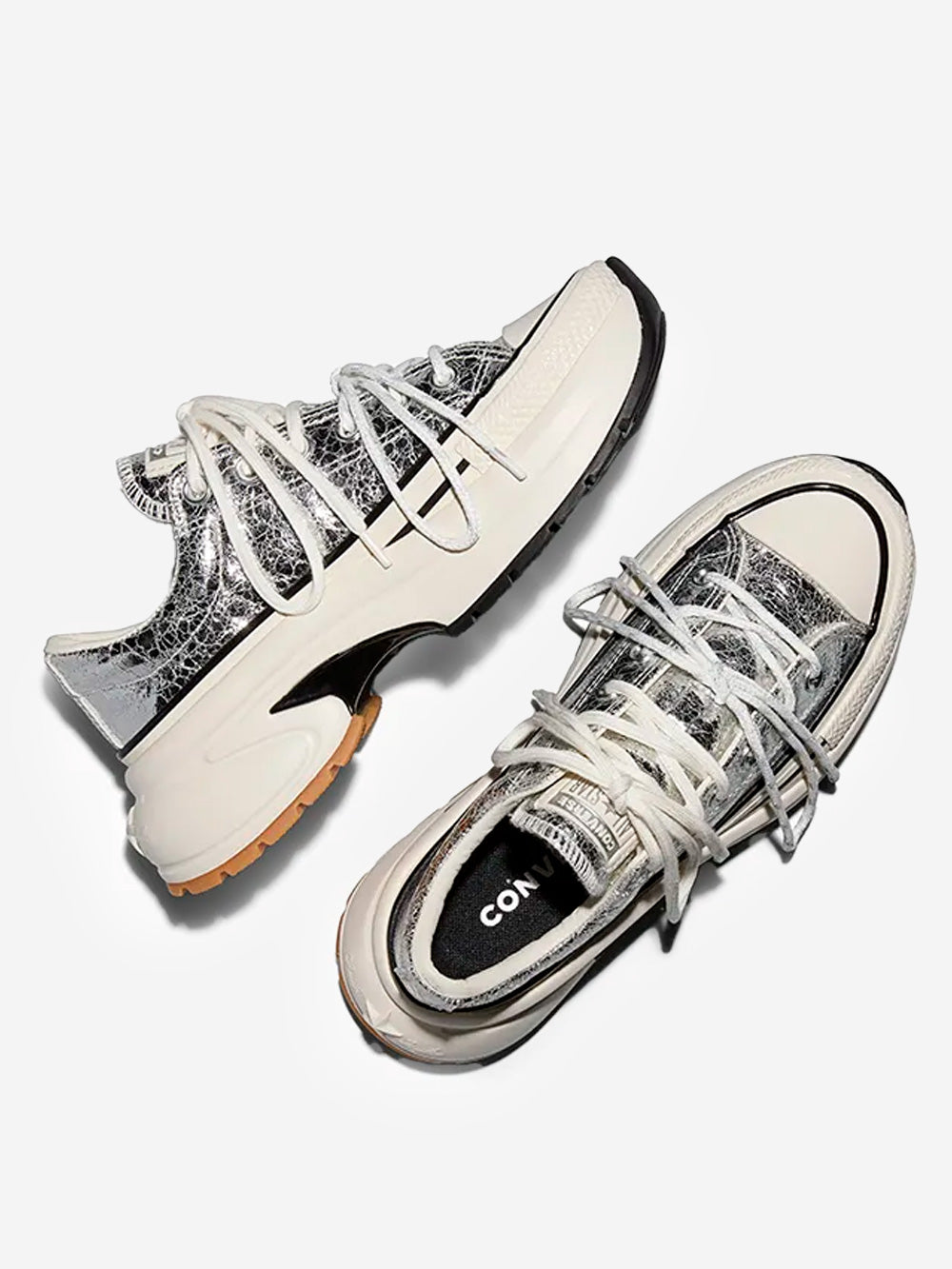 CONVERSE Run Star Crush OX Distressed Patent 'Pure Silver' argento Urbanstaroma
