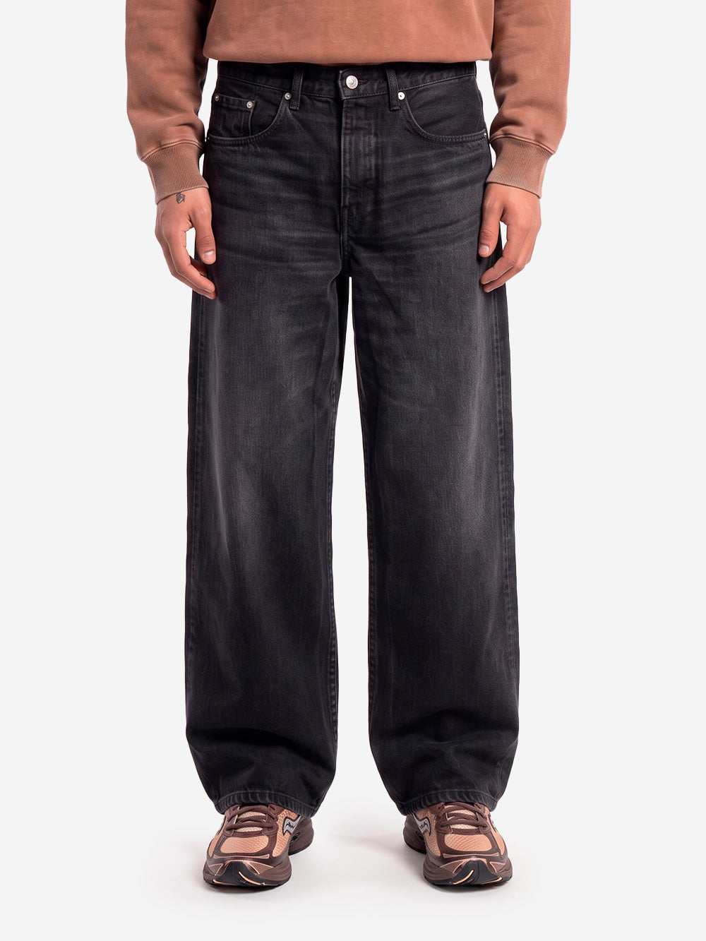 EDWIN Jeans neri wide con over dye rosa Nero Urbanstaroma