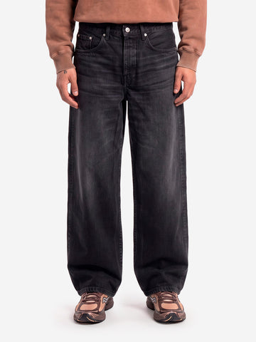 EDWIN Jeans neri wide con over dye rosa Nero