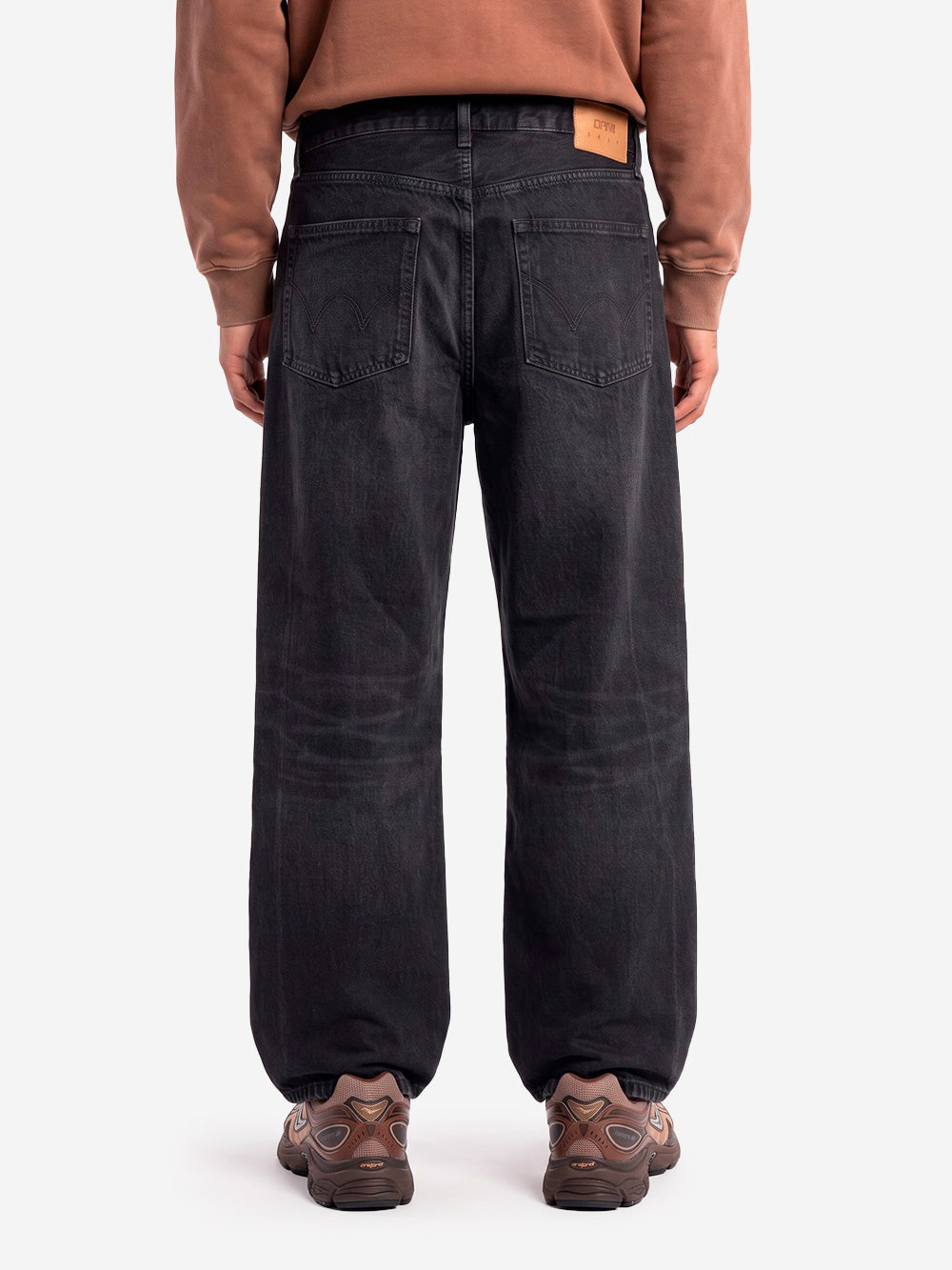 EDWIN Jeans neri wide con over dye rosa Nero Urbanstaroma