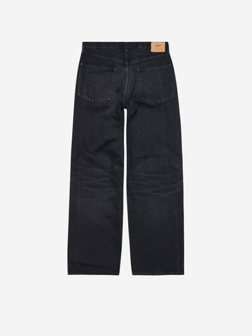 EDWIN Jeans neri wide con over dye rosa Nero