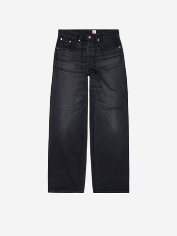 EDWIN Jeans neri wide con over dye rosa Nero