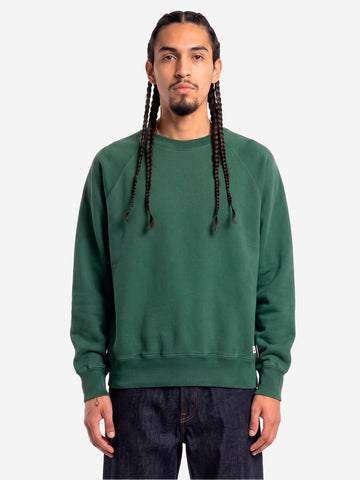 EDWIN Felpa girocollo verde con maniche raglan Verde