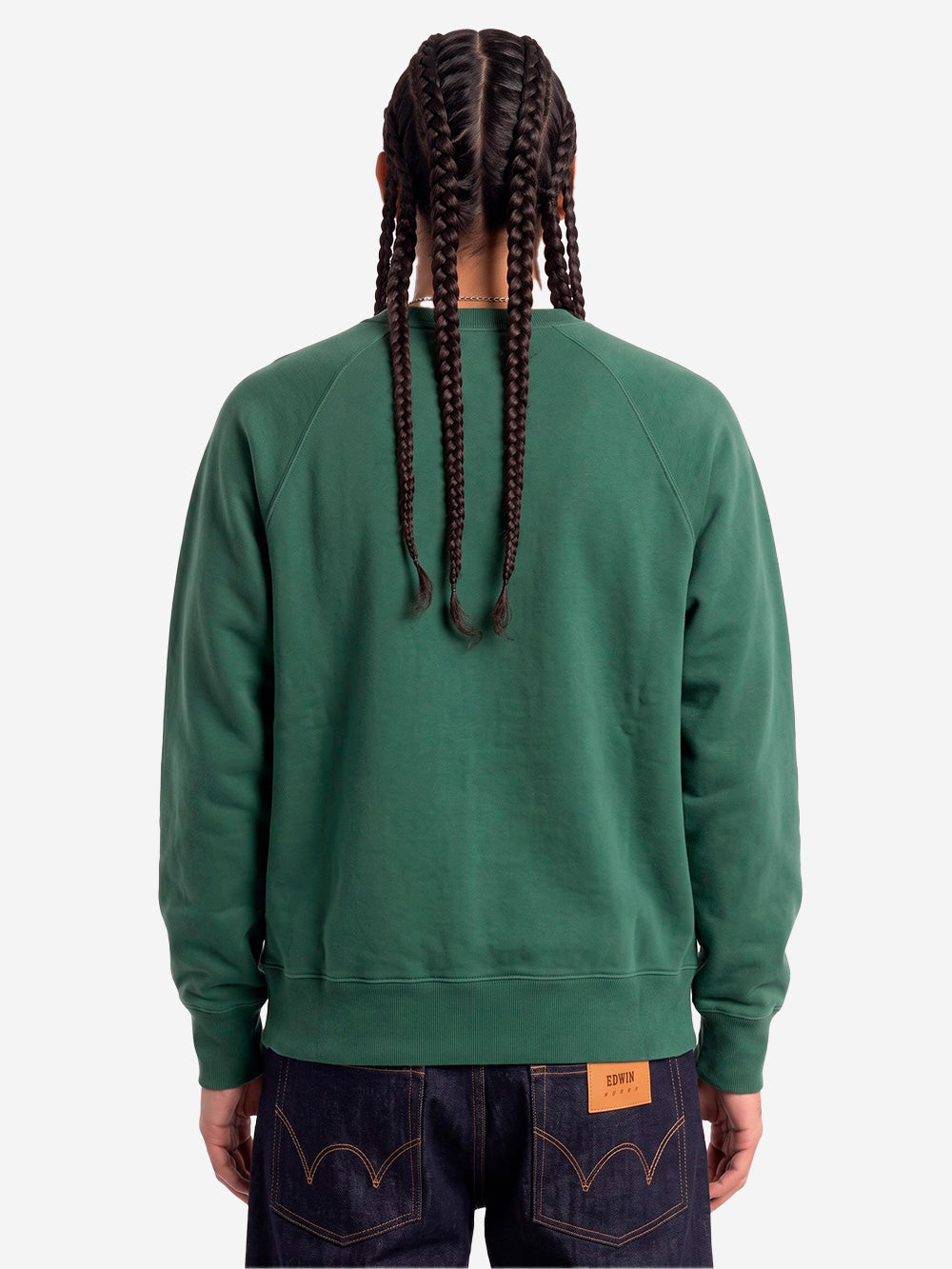 EDWIN Felpa girocollo verde con maniche raglan Verde Urbanstaroma