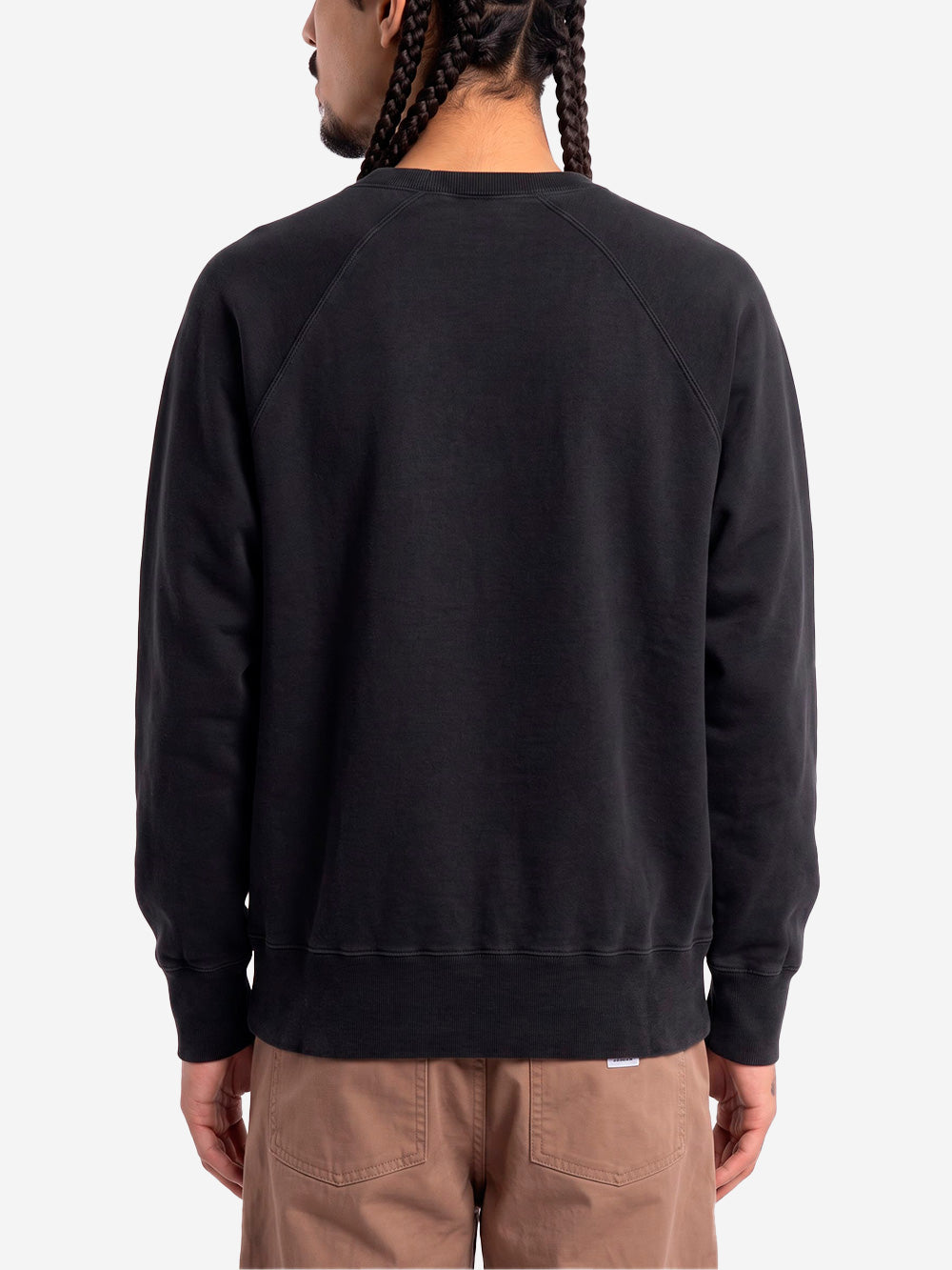 EDWIN Felpa girocollo nera con maniche raglan Nero Urbanstaroma