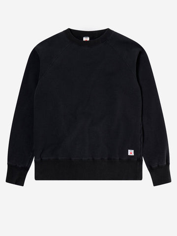 EDWIN Felpa girocollo nera con maniche raglan Nero
