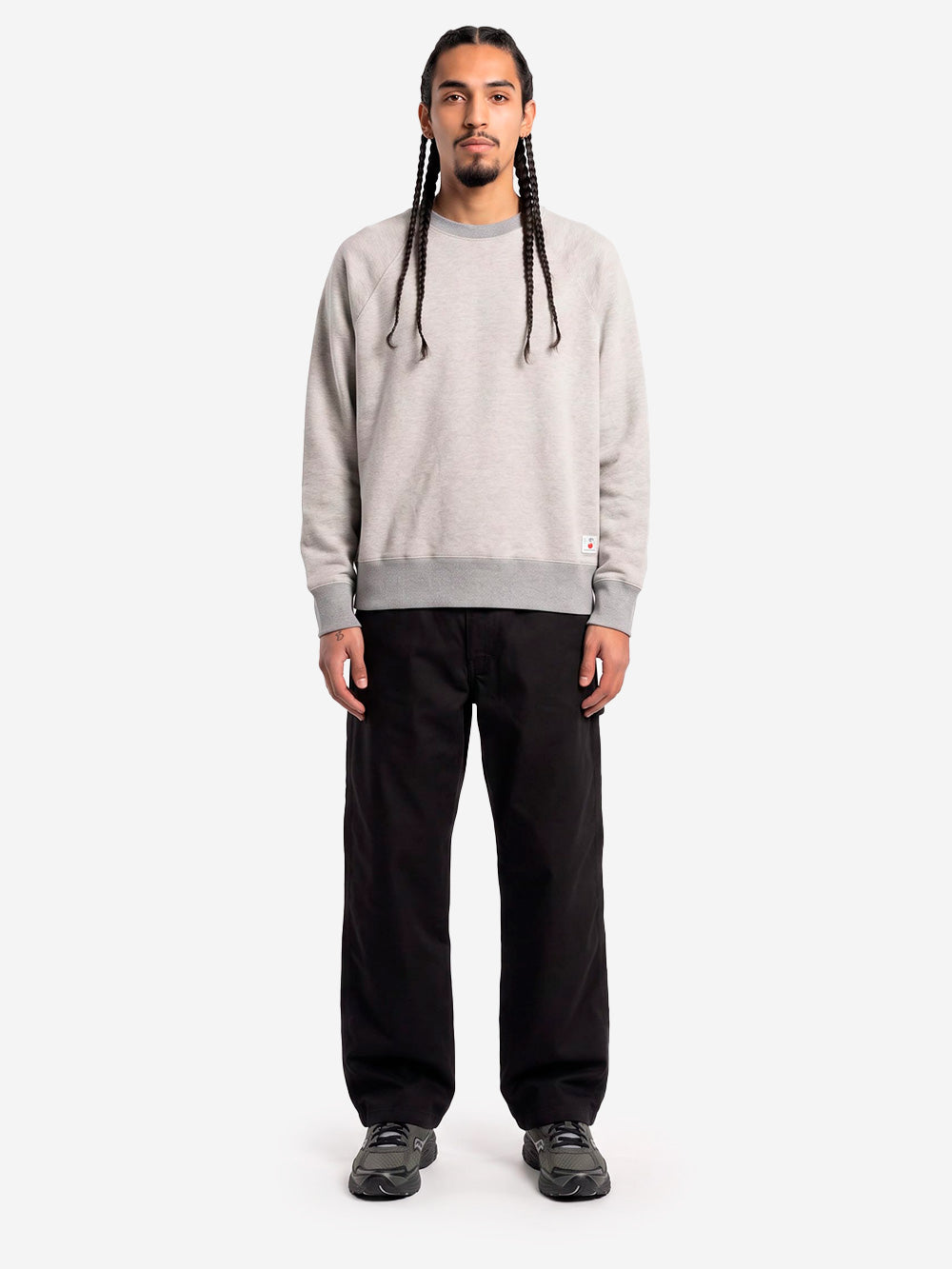 EDWIN Felpa girocollo grigia con maniche raglan Grigio Urbanstaroma
