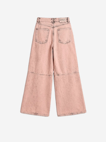ESSENTIEL ANTWERP Jeans a Gamba Ampia Pesca Chiaro Effetto Vissuto Rosa pesca