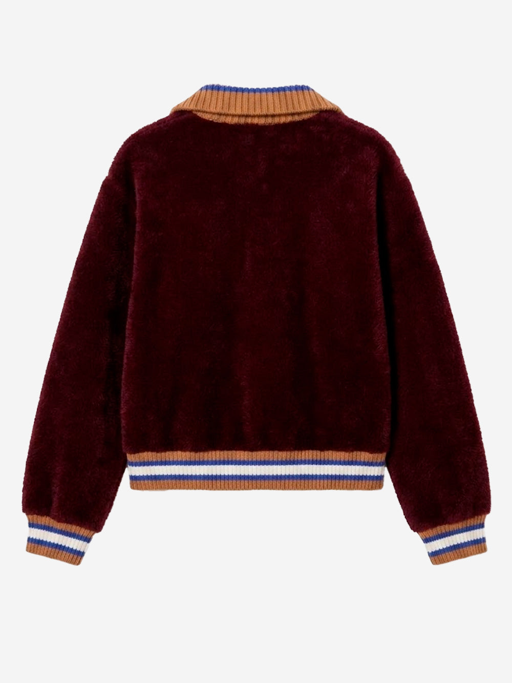 ESSENTIEL ANTWERP Cardigan bordeaux con colletto a contrasto Bordeaux Urbanstaroma