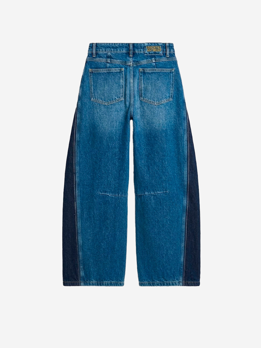 ESSENTIEL ANTWERP Jeans blu barrel con pannelli laterali a contrasto Blu Urbanstaroma