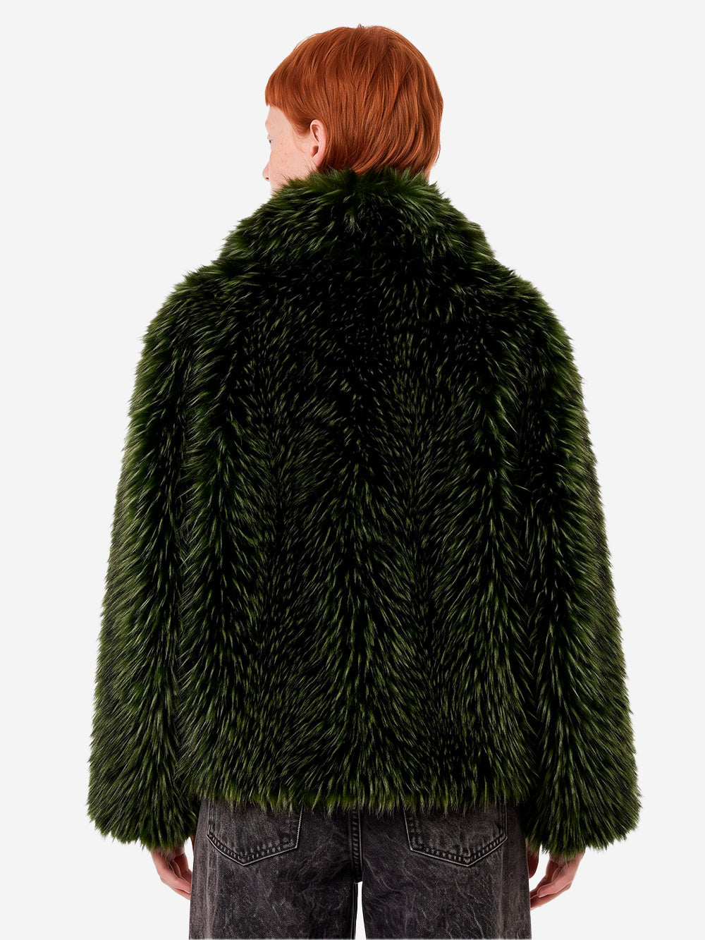 ESSENTIEL ANTWERP Giacca Oversize in Pelliccia Sintetica Verde Verde scuro Urbanstaroma