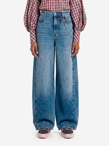 ESSENTIEL ANTWERP Jeans a gamba dritta blu con charm a catena Blu