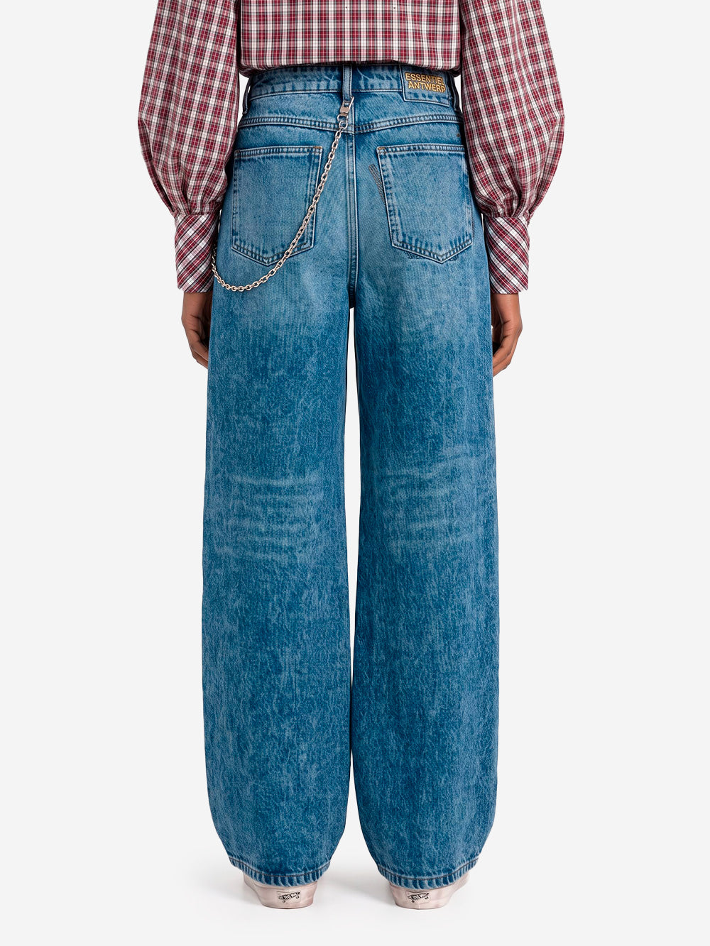 ESSENTIEL ANTWERP Jeans a gamba dritta blu con charm a catena Blu Urbanstaroma