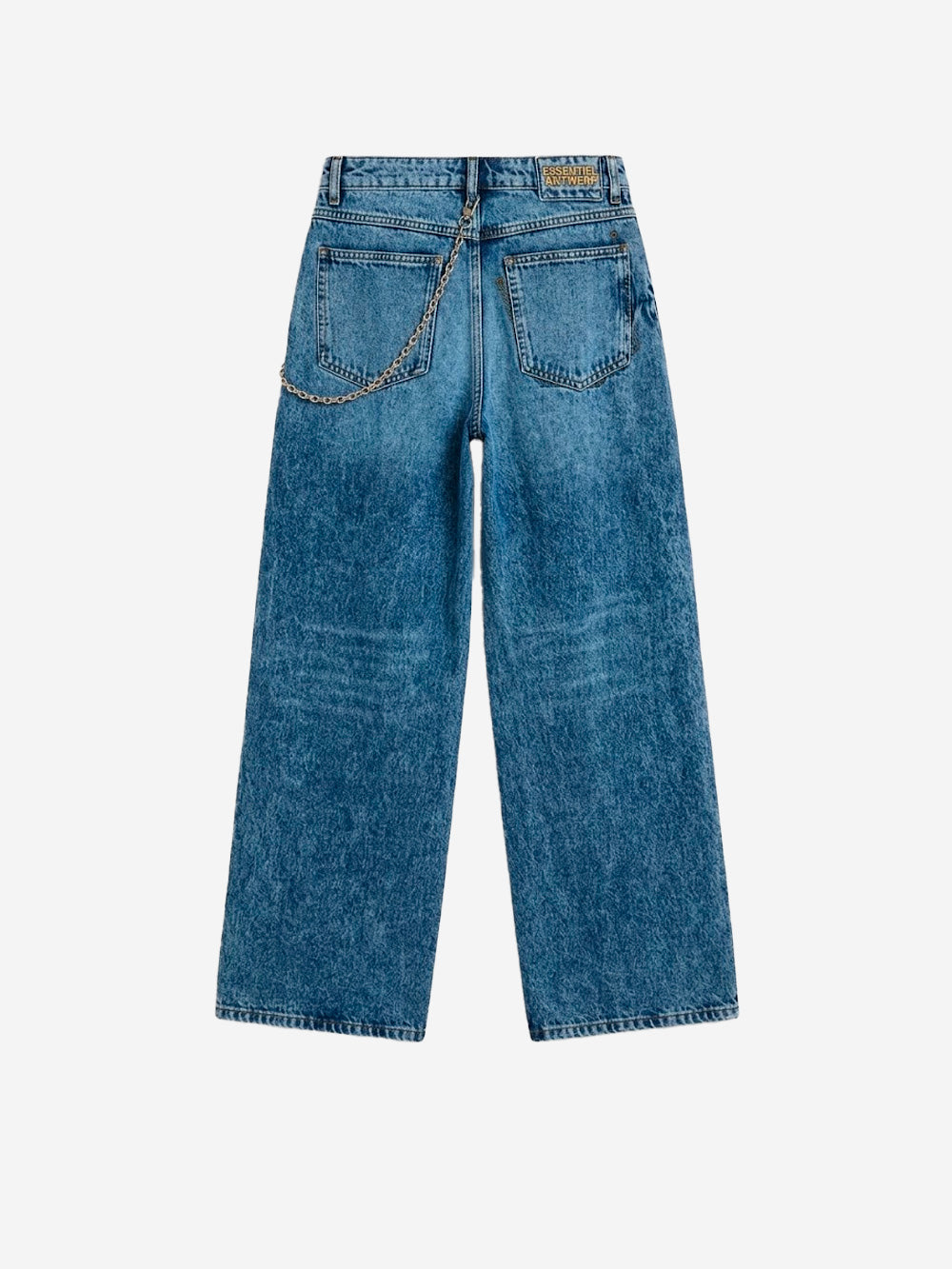 ESSENTIEL ANTWERP Jeans a gamba dritta blu con charm a catena Blu Urbanstaroma