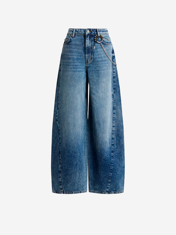 ESSENTIEL ANTWERP Jeans a gamba dritta blu con charm a catena Blu