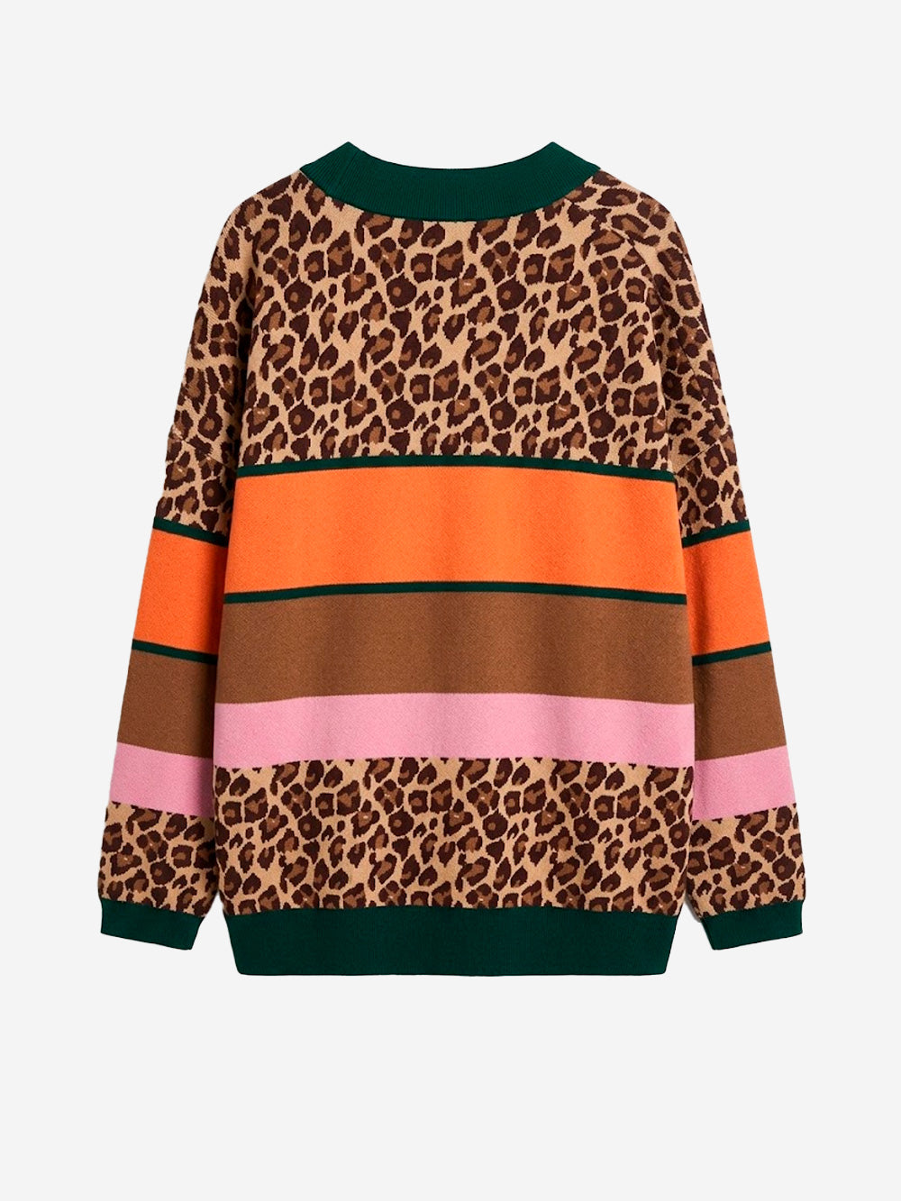 ESSENTIEL ANTWERP Cardigan color-block in maglia con stampa leopardata Multicolor Urbanstaroma