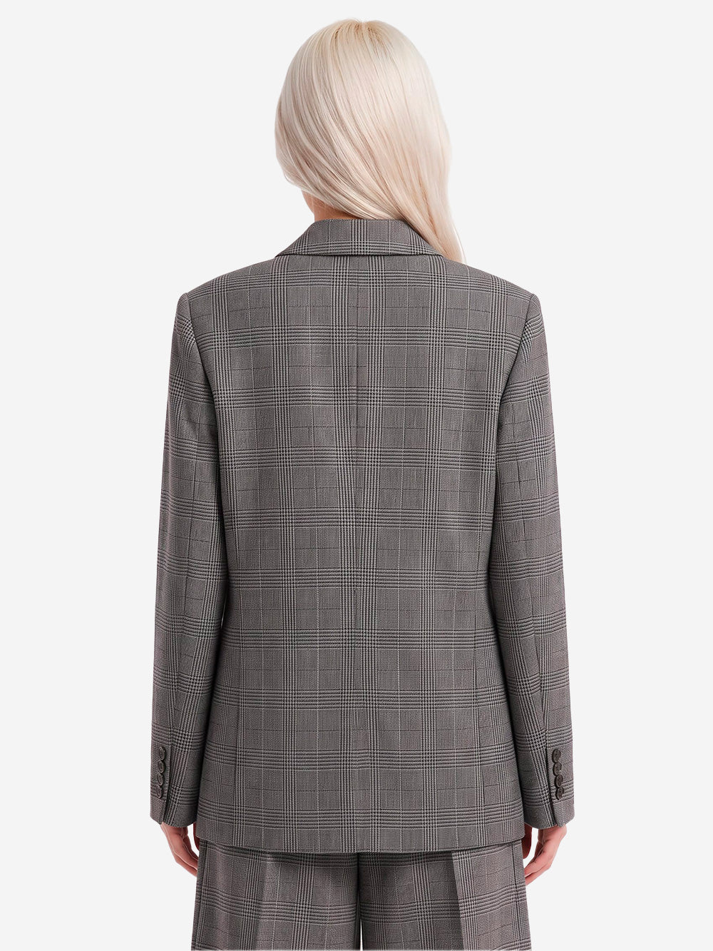 ESSENTIEL ANTWERP Blazer Oversize a quadri con zip sulle maniche Grigio nero Urbanstaroma