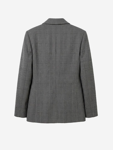 ESSENTIEL ANTWERP Blazer Oversize a quadri con zip sulle maniche Grigio nero