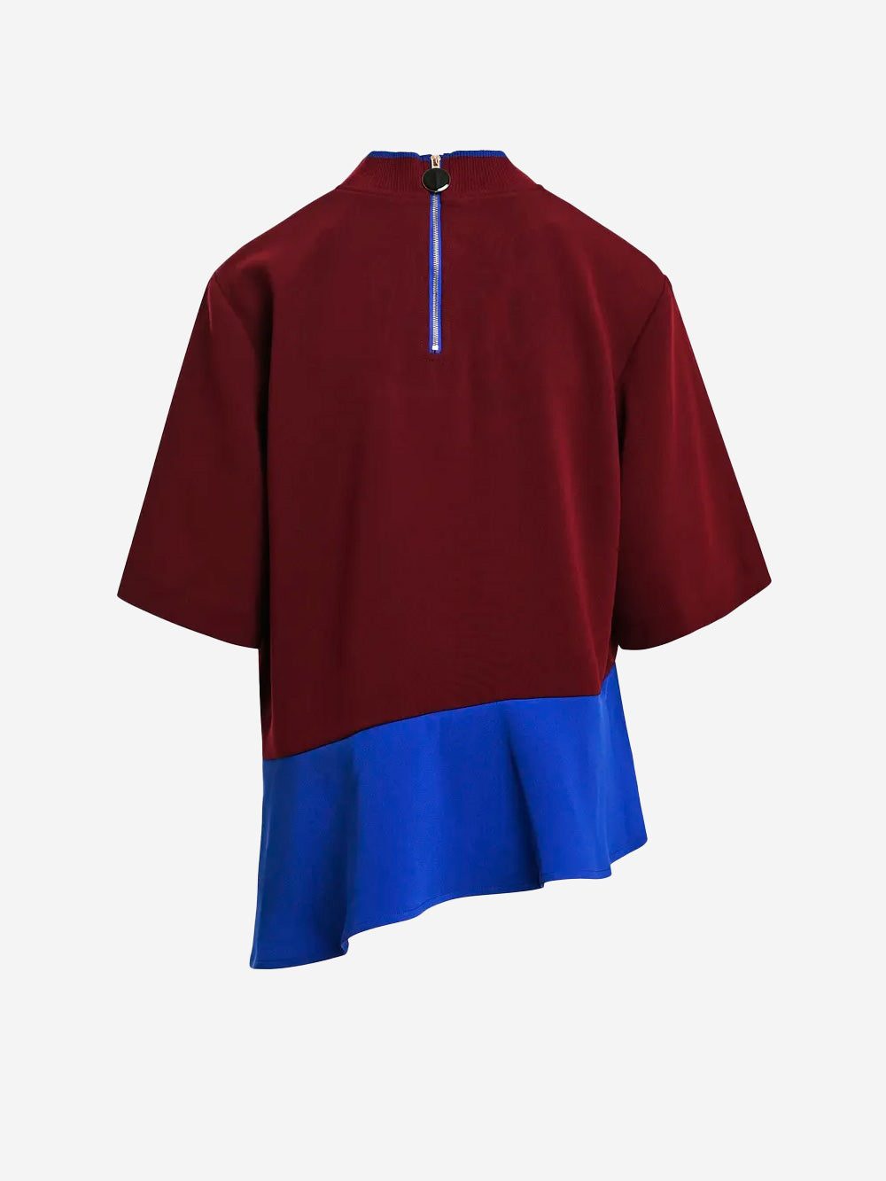 ESSENTIEL ANTWERP Maglia a Strati Color-Block Bordeaux e Blu in misto acetato Bordeau blu Urbanstaroma