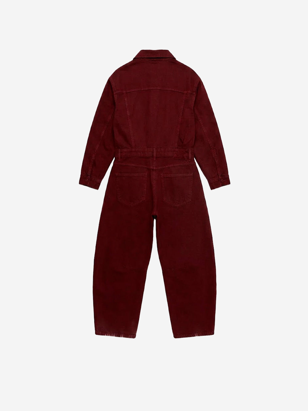 ESSENTIEL ANTWERP Tuta in denim bordeaux con gamba barrel e bottoni gioiello Bordeaux Urbanstaroma
