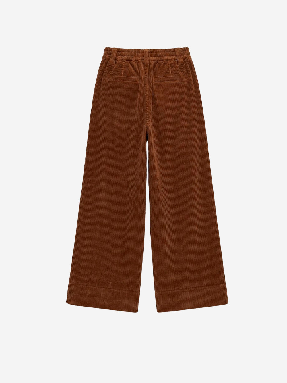 ESSENTIEL ANTWERP Pantaloni marroni a gamba larga in velluto a coste Marrone Urbanstaroma