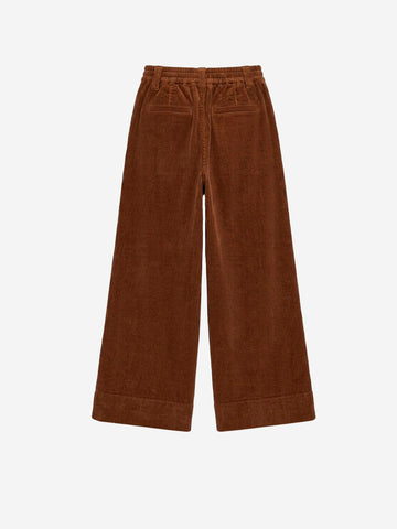 ESSENTIEL ANTWERP Pantaloni marroni a gamba larga in velluto a coste Marrone