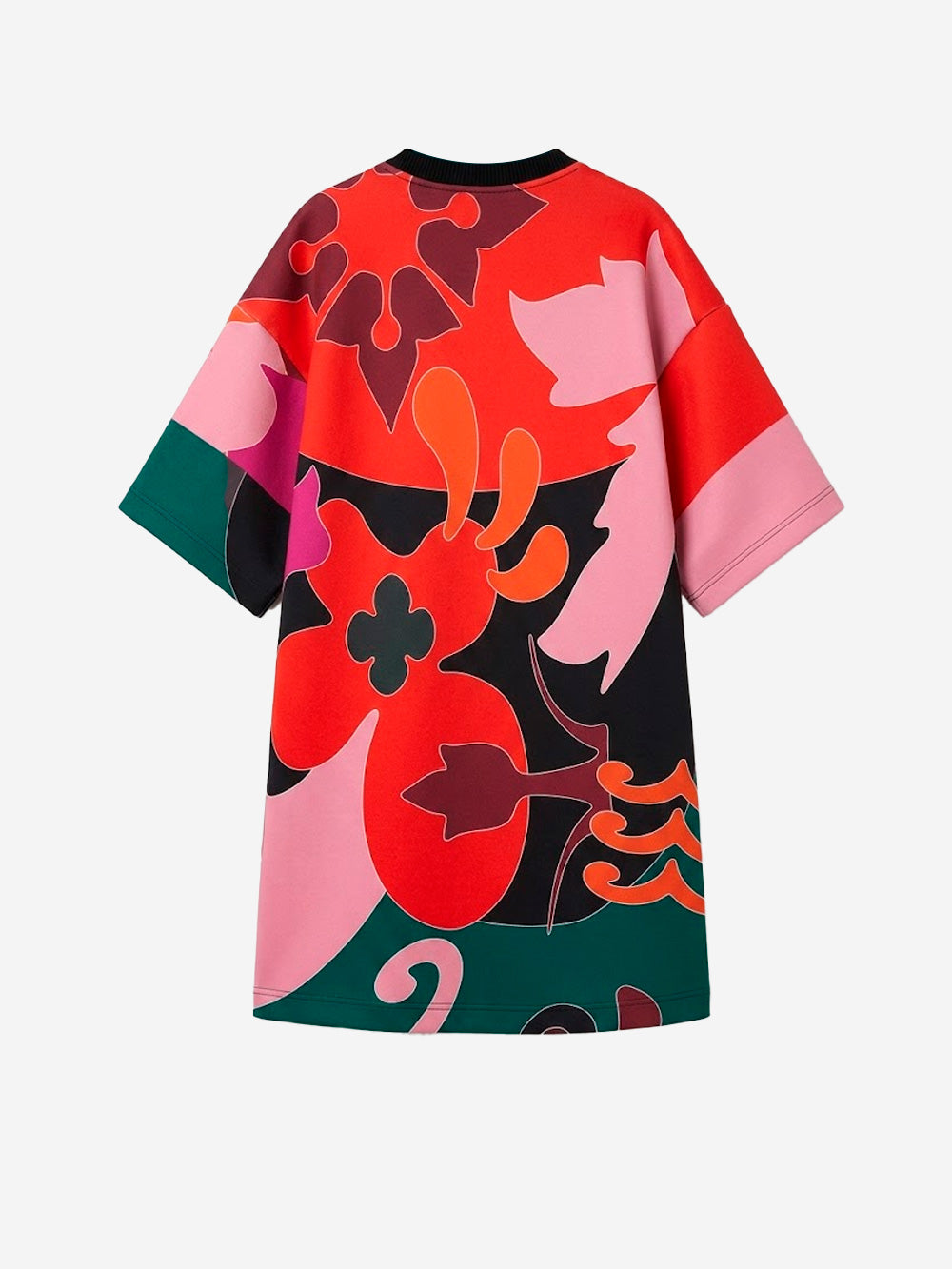 ESSENTIEL ANTWERP Mini Abito T-Shirt Oversize Stampato Rosso e Rosa Rosso nero Urbanstaroma