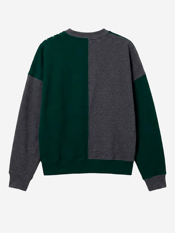 ESSENTIEL ANTWERP Felpa color-block grigia e verde con strass Multicolor