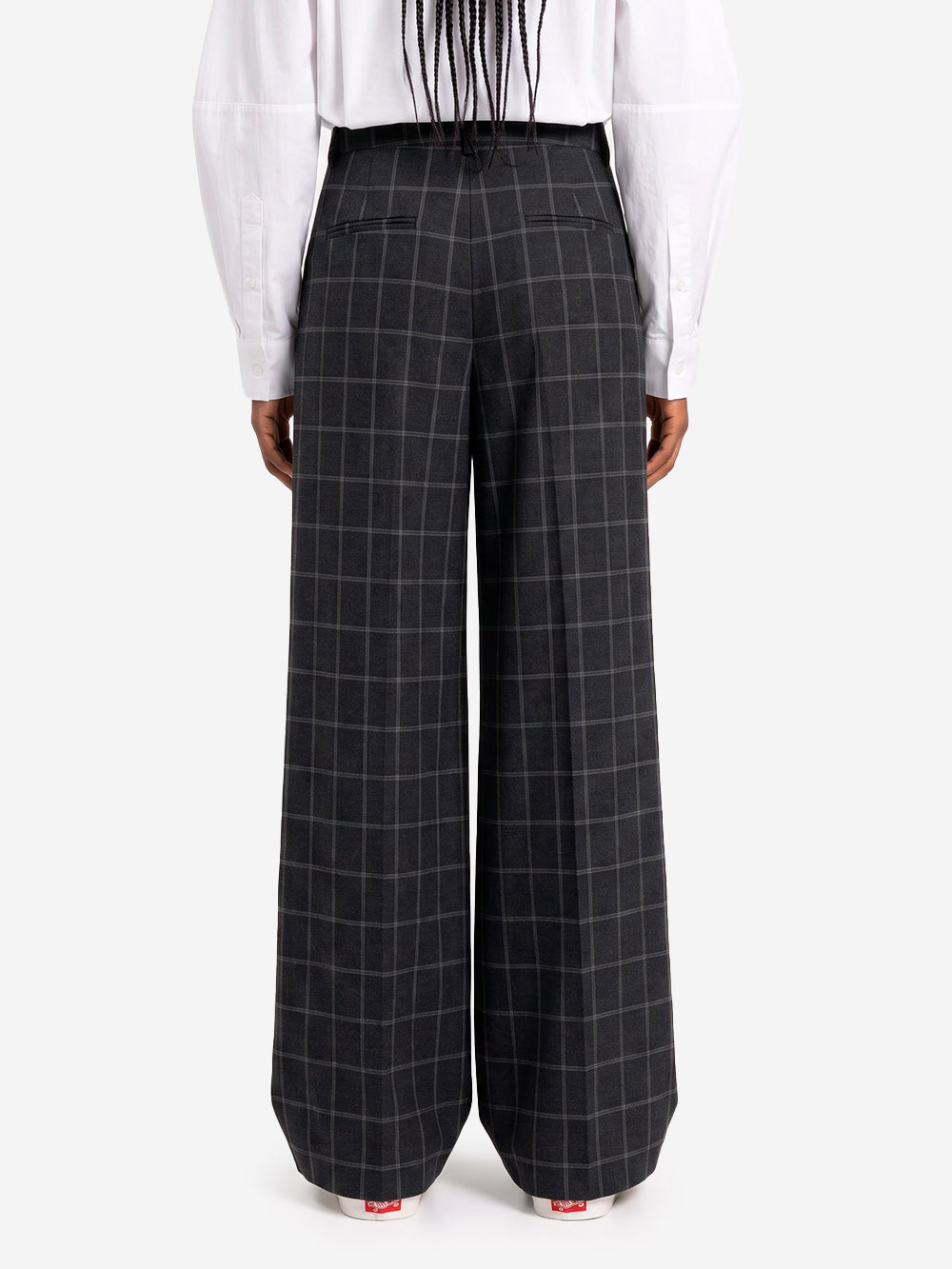 ESSENTIEL ANTWERP Pantaloni a quadri con cucitura ritorta Grigio scuro Urbanstaroma