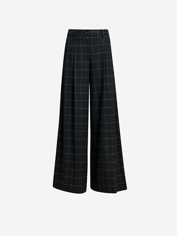 ESSENTIEL ANTWERP Pantaloni a quadri con cucitura ritorta Grigio scuro