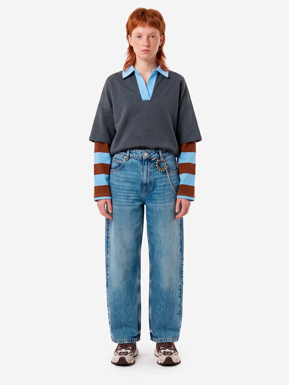 ESSENTIEL ANTWERP Jeans a gamba dritta con catenella rimovibile Blu Urbanstaroma