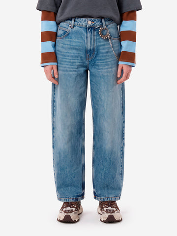 ESSENTIEL ANTWERP Jeans a gamba dritta con catenella rimovibile Blu