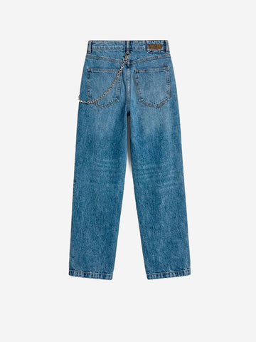 ESSENTIEL ANTWERP Jeans a gamba dritta con catenella rimovibile Blu