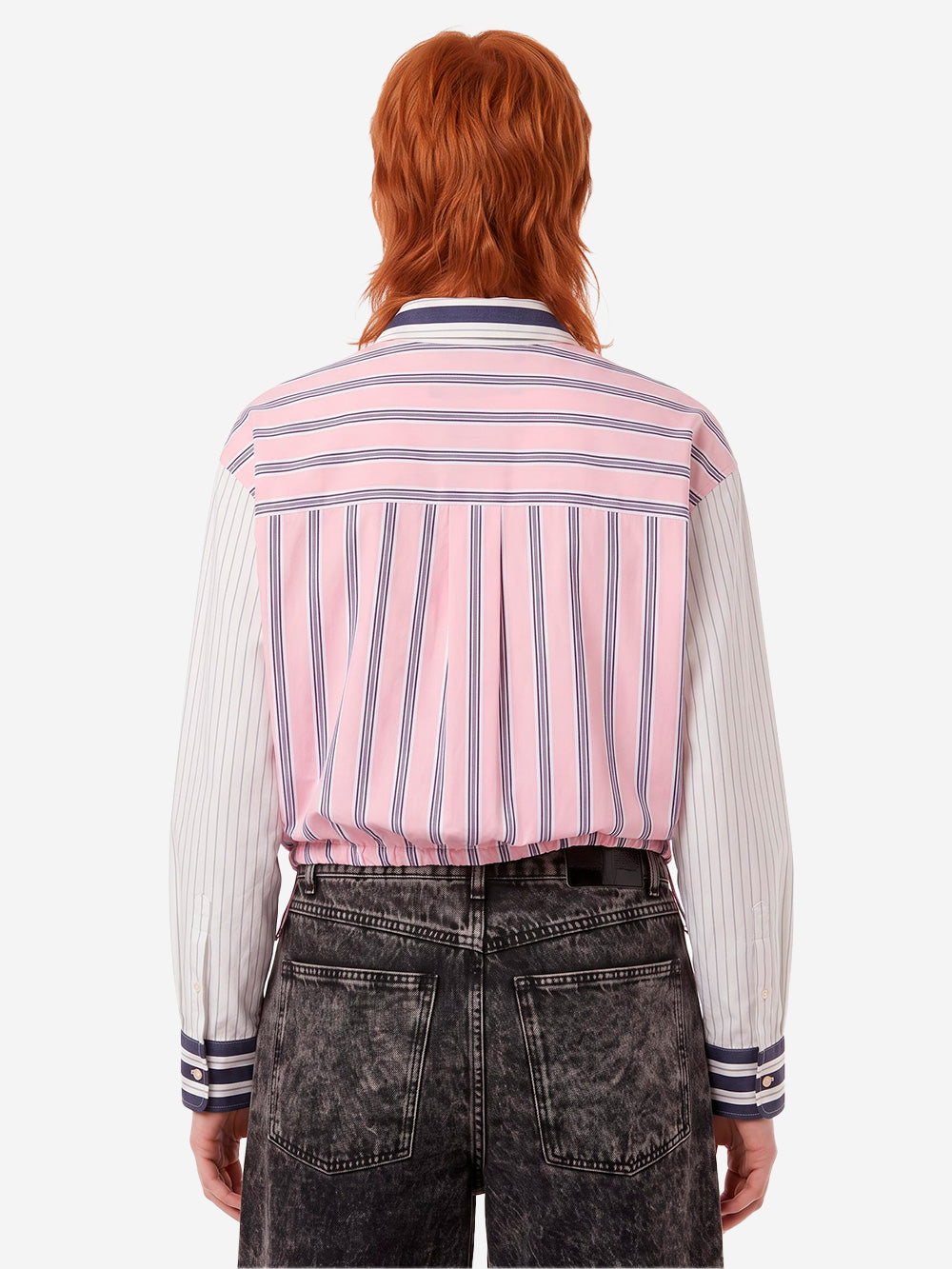 ESSENTIEL ANTWERP Camicia Corta a Righe Patchwork Rosa Urbanstaroma