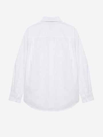 ESSENTIEL ANTWERP Camicia bianca oversize con spilla Bianco