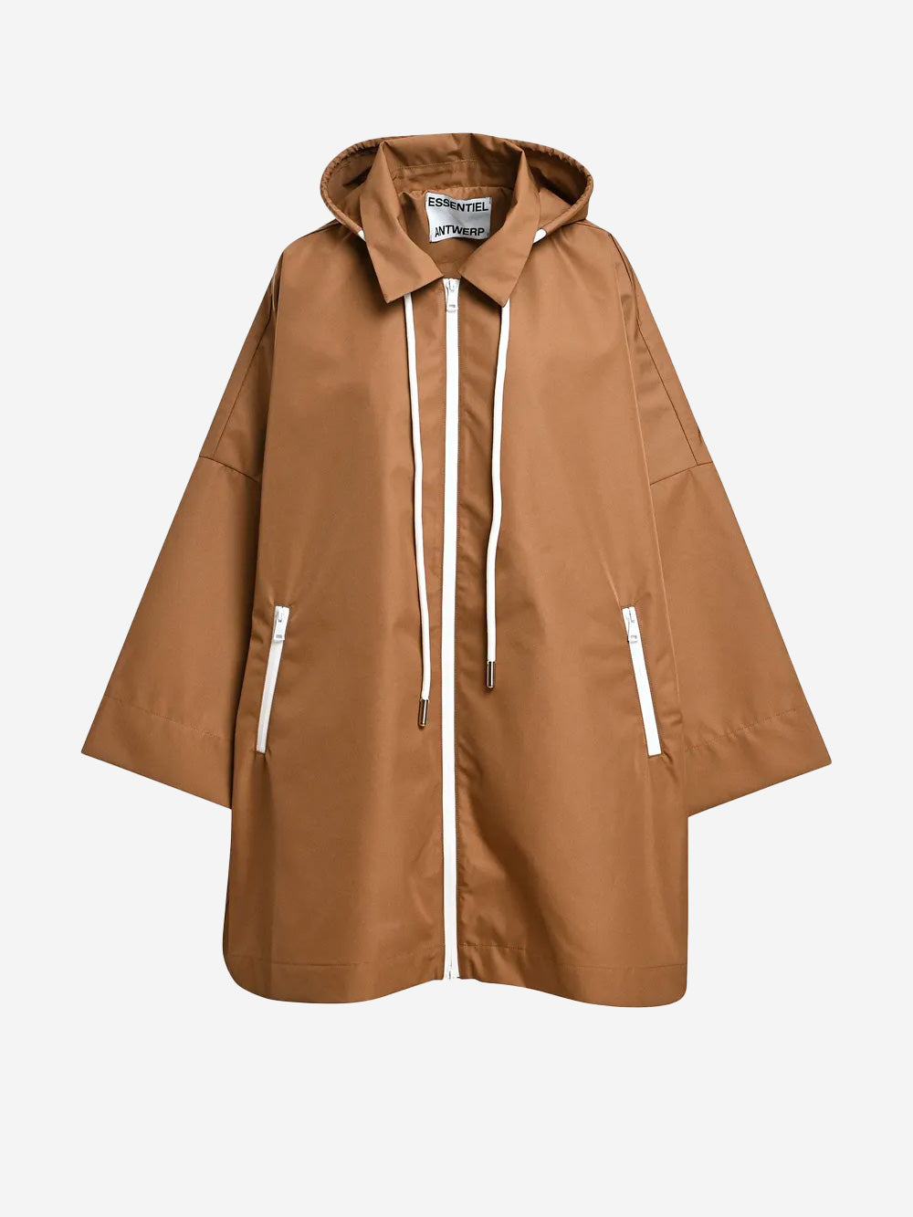 ESSENTIEL ANTWERP Impermeabile oversize cammello con cappuccio Cammello Urbanstaroma