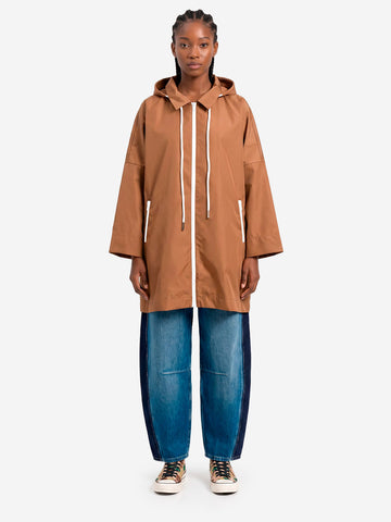 ESSENTIEL ANTWERP Impermeabile oversize cammello con cappuccio Cammello