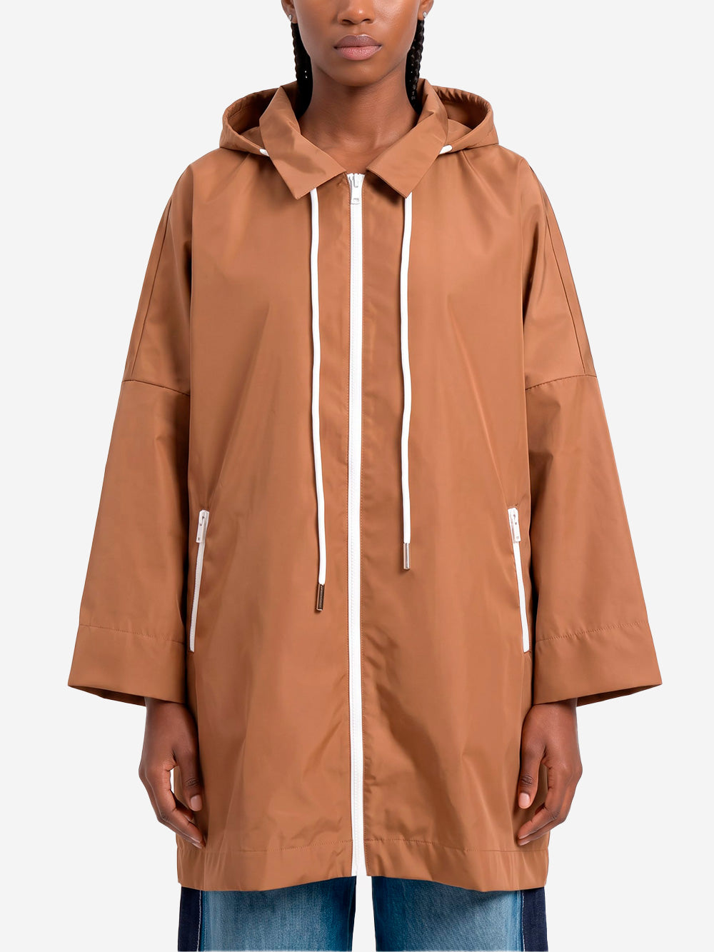 ESSENTIEL ANTWERP Impermeabile oversize cammello con cappuccio Cammello Urbanstaroma
