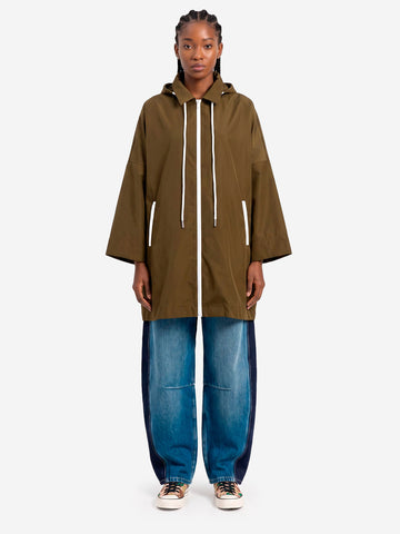 ESSENTIEL ANTWERP Impermeabile oversize verde scuro con cappuccio Verde