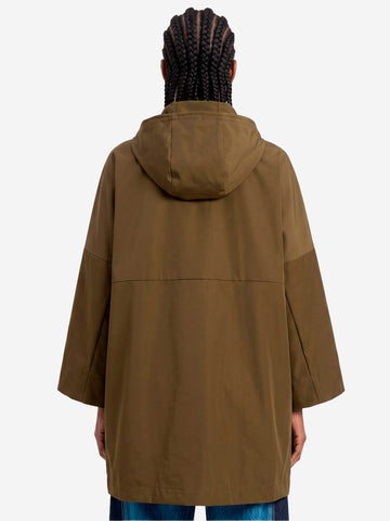 ESSENTIEL ANTWERP Impermeabile oversize verde scuro con cappuccio Verde