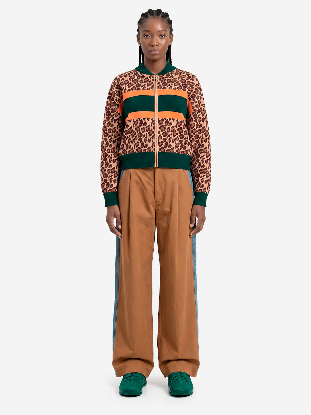 ESSENTIEL ANTWERP Pantaloni Wide-Leg in doppio tessuto marrone e blu Marrone Urbanstaroma