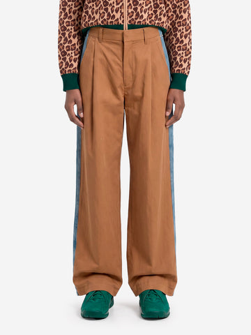 ESSENTIEL ANTWERP Pantaloni Wide-Leg in doppio tessuto marrone e blu Marrone