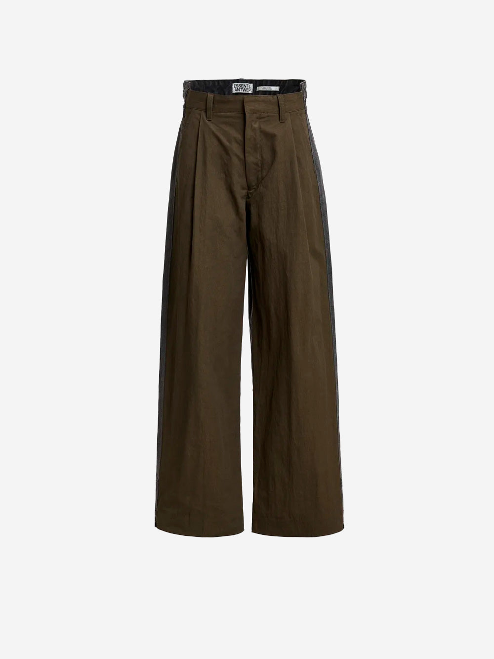 ESSENTIEL ANTWERP Pantaloni Wide-Leg in doppio tessuto kaki e nero Verde Urbanstaroma