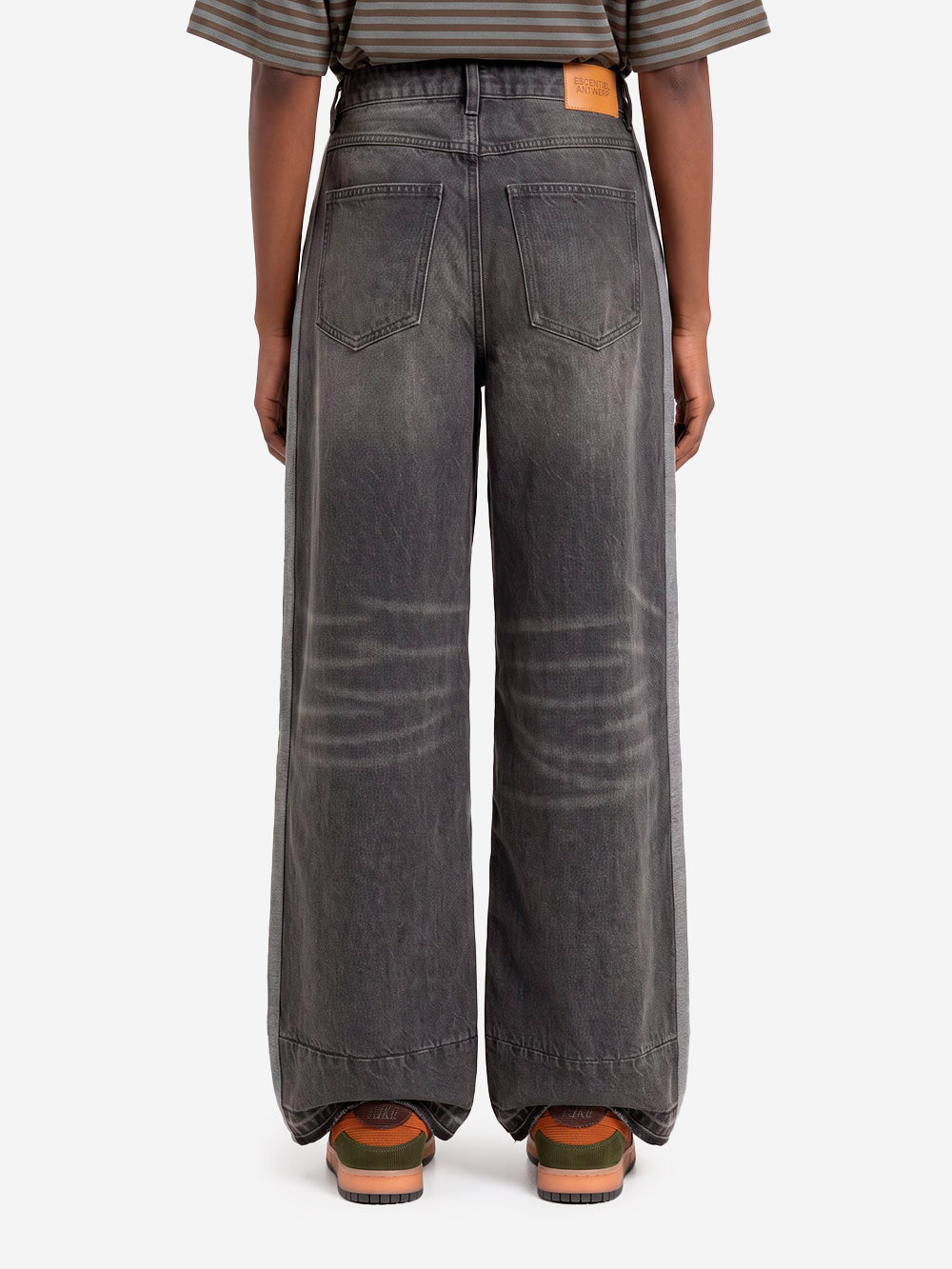 ESSENTIEL ANTWERP Pantaloni Wide-Leg in doppio tessuto kaki e nero Verde Urbanstaroma