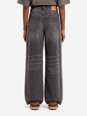 ESSENTIEL ANTWERP Pantaloni Wide-Leg in doppio tessuto kaki e nero Verde