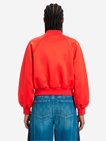 ESSENTIEL ANTWERP Giacca bomber rossa in satin con maniche voluminose Rosso