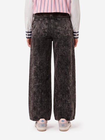 ESSENTIEL ANTWERP Jeans Neri a Gamba Larga Acid Wash Nero