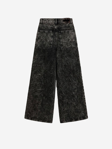 ESSENTIEL ANTWERP Jeans Neri a Gamba Larga Acid Wash Nero