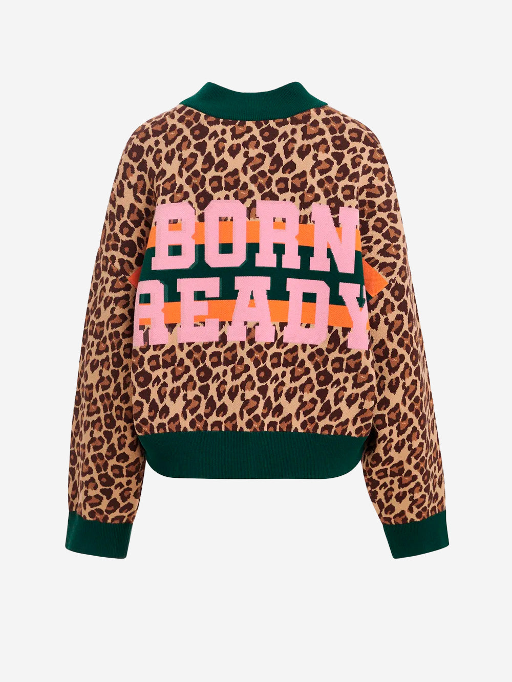 ESSENTIEL ANTWERP Cardigan con zip in maglia leopardata con blocchi multicolor Leopardata Urbanstaroma