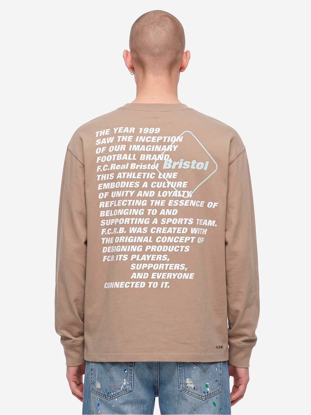 F.C. REAL BRISTOL T-Shirt a manica lunga Origin Greige Beige Urbanstaroma